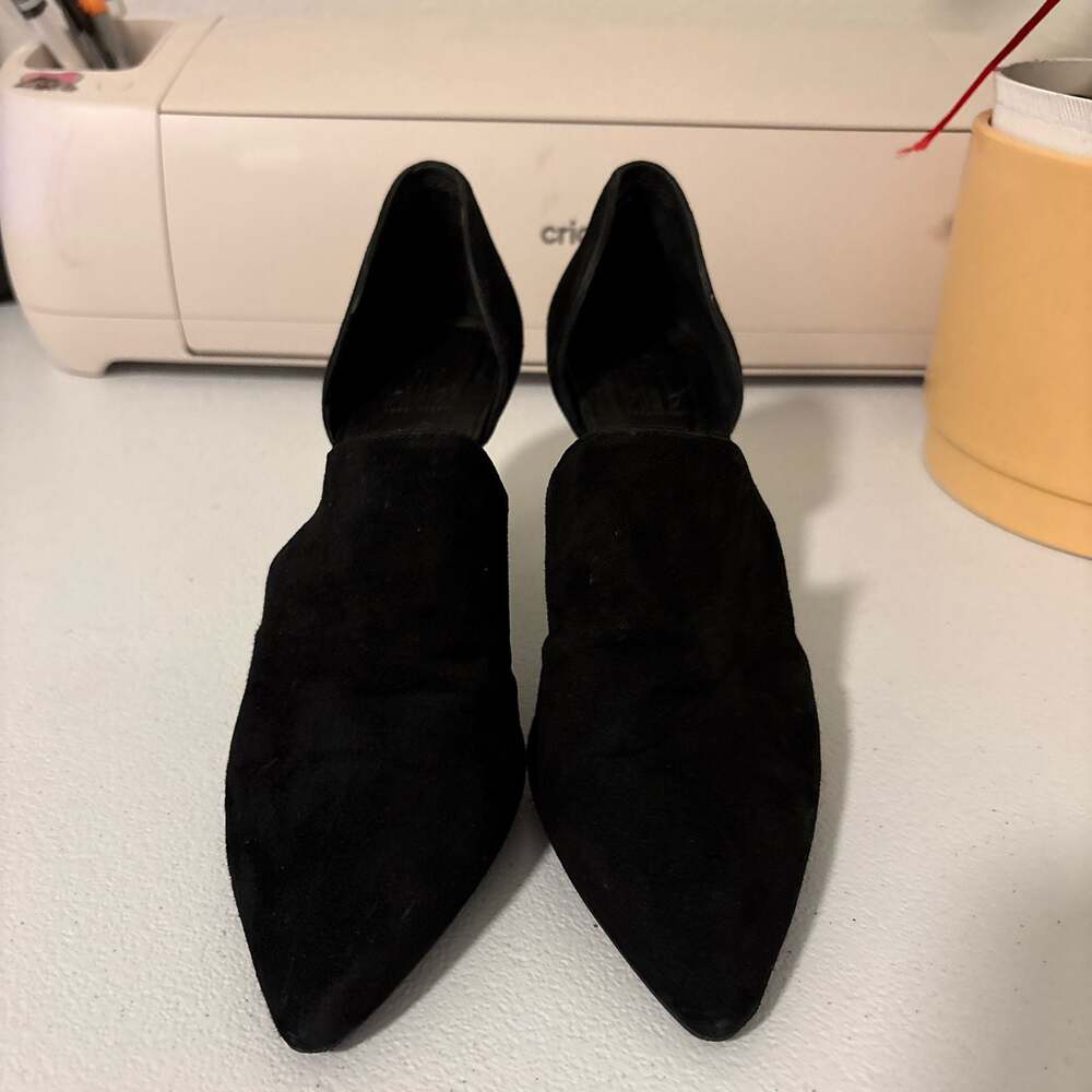 Billi Bi Copenhagen Black Suede Pointed Toe D'Orsay Heels Size 37